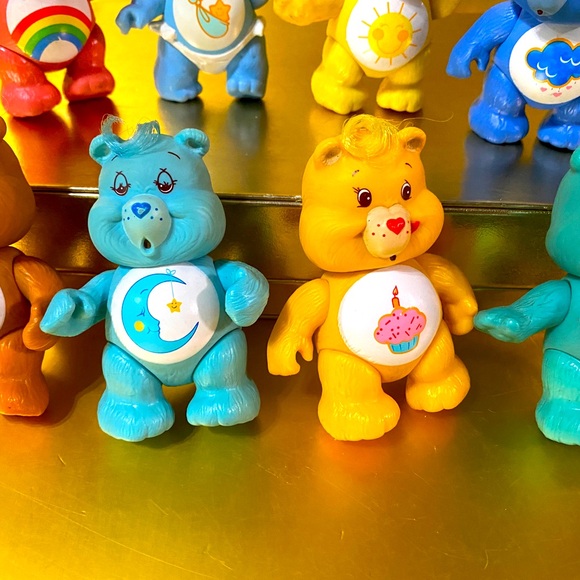 CARE BEARS VTG 80’s COLLECTIBLE BUNDLE OF 8 POSABLE CARE BEARS by KENNER 3.5” - Picture 5 of 16